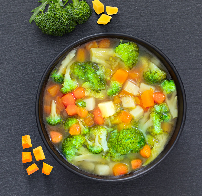 Zuppa di zucca, broccoli e patate